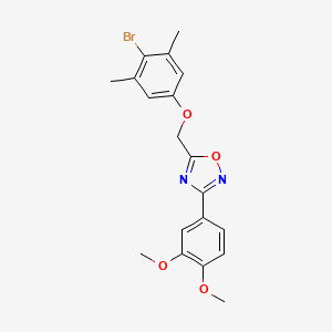 molecular formula C19H19BrN2O4 B3662132 5-[(4-bromo-3,5-dimethylphenoxy)methyl]-3-(3,4-dimethoxyphenyl)-1,2,4-oxadiazole 