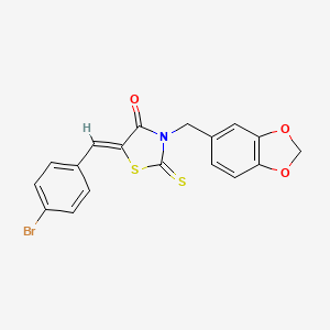 3-(1,3-benzodioxol-5-ylmethyl)-5-(4-bromobenzylidene)-2-thioxo-1,3-thiazolidin-4-one