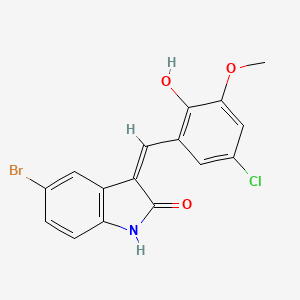 5-bromo-3-(5-chloro-2-hydroxy-3-methoxybenzylidene)-1,3-dihydro-2H-indol-2-one