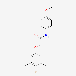 molecular formula C17H18BrNO3 B3662146 2-(4-bromo-3,5-dimethylphenoxy)-N-(4-methoxyphenyl)acetamide 