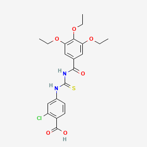 molecular formula C21H23ClN2O6S B3662169 2-CHLORO-4-({[(3,4,5-TRIETHOXYPHENYL)FORMAMIDO]METHANETHIOYL}AMINO)BENZOIC ACID 