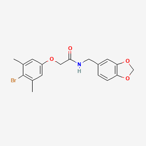 N-(1,3-benzodioxol-5-ylmethyl)-2-(4-bromo-3,5-dimethylphenoxy)acetamide