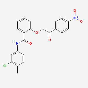 molecular formula C22H17ClN2O5 B3662187 N-(3-chloro-4-methylphenyl)-2-[2-(4-nitrophenyl)-2-oxoethoxy]benzamide 