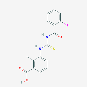 molecular formula C16H13IN2O3S B3662210 3-({[(2-Iodophenyl)carbonyl]carbamothioyl}amino)-2-methylbenzoic acid 