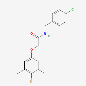 molecular formula C17H17BrClNO2 B3662228 2-(4-bromo-3,5-dimethylphenoxy)-N-(4-chlorobenzyl)acetamide 