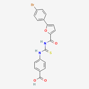 molecular formula C19H13BrN2O4S B3662270 4-[[5-(4-Bromophenyl)furan-2-carbonyl]carbamothioylamino]benzoic acid CAS No. 586393-25-1