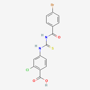 molecular formula C15H10BrClN2O3S B3662279 4-({[(4-Bromophenyl)carbonyl]carbamothioyl}amino)-2-chlorobenzoic acid 