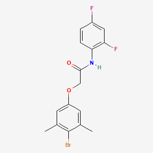 molecular formula C16H14BrF2NO2 B3662287 2-(4-bromo-3,5-dimethylphenoxy)-N-(2,4-difluorophenyl)acetamide 