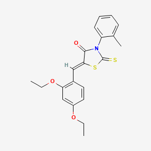 molecular formula C21H21NO3S2 B3662305 (5Z)-5-[(2,4-diethoxyphenyl)methylidene]-3-(2-methylphenyl)-2-sulfanylidene-1,3-thiazolidin-4-one 