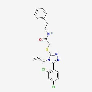 molecular formula C21H20Cl2N4OS B3662316 2-{[4-allyl-5-(2,4-dichlorophenyl)-4H-1,2,4-triazol-3-yl]thio}-N-(2-phenylethyl)acetamide 