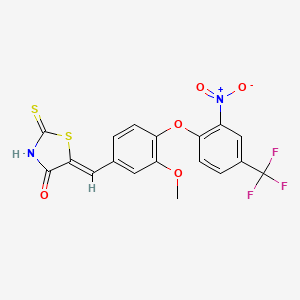 5-{3-methoxy-4-[2-nitro-4-(trifluoromethyl)phenoxy]benzylidene}-2-thioxo-1,3-thiazolidin-4-one