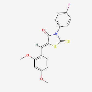 (5Z)-5-(2,4-dimethoxybenzylidene)-3-(4-fluorophenyl)-2-thioxo-1,3-thiazolidin-4-one