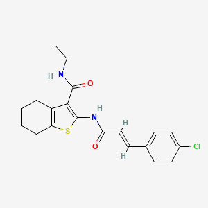 molecular formula C20H21ClN2O2S B3662354 2-{[3-(4-chlorophenyl)acryloyl]amino}-N-ethyl-4,5,6,7-tetrahydro-1-benzothiophene-3-carboxamide 