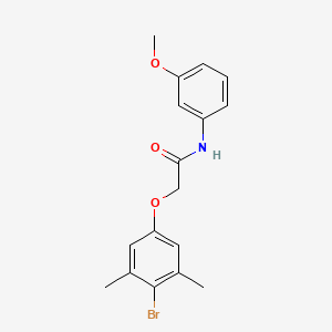 molecular formula C17H18BrNO3 B3662362 2-(4-bromo-3,5-dimethylphenoxy)-N-(3-methoxyphenyl)acetamide 