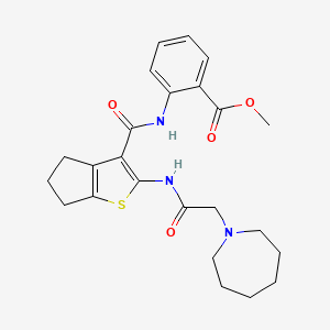 methyl 2-[[2-[[2-(azepan-1-yl)acetyl]amino]-5,6-dihydro-4H-cyclopenta[b]thiophene-3-carbonyl]amino]benzoate