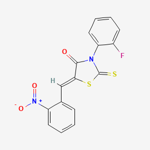 molecular formula C16H9FN2O3S2 B3662435 3-(2-fluorophenyl)-5-(2-nitrobenzylidene)-2-thioxo-1,3-thiazolidin-4-one 