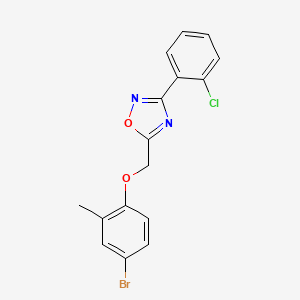 molecular formula C16H12BrClN2O2 B3662453 5-[(4-bromo-2-methylphenoxy)methyl]-3-(2-chlorophenyl)-1,2,4-oxadiazole 