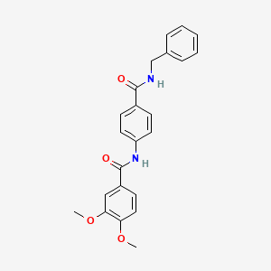 molecular formula C23H22N2O4 B3662454 N-[4-(benzylcarbamoyl)phenyl]-3,4-dimethoxybenzamide 