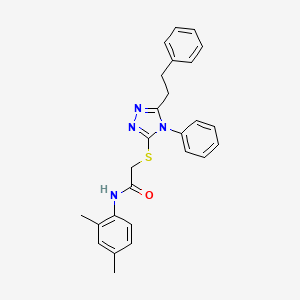 N-(2,4-dimethylphenyl)-2-[[4-phenyl-5-(2-phenylethyl)-1,2,4-triazol-3-yl]sulfanyl]acetamide