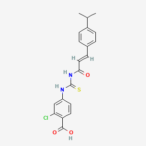 molecular formula C20H19ClN2O3S B3662484 2-chloro-4-[({[3-(4-isopropylphenyl)acryloyl]amino}carbonothioyl)amino]benzoic acid 