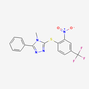 4-methyl-3-{[2-nitro-4-(trifluoromethyl)phenyl]thio}-5-phenyl-4H-1,2,4-triazole