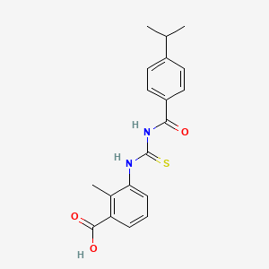 molecular formula C19H20N2O3S B3662510 3-({[(4-isopropylbenzoyl)amino]carbonothioyl}amino)-2-methylbenzoic acid 