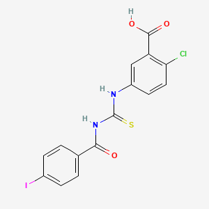 2-Chloro-5-[[[(4-iodobenzoyl)amino]thioxomethyl]amino]-benzoic acid