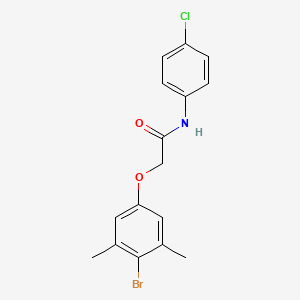 molecular formula C16H15BrClNO2 B3662545 2-(4-bromo-3,5-dimethylphenoxy)-N-(4-chlorophenyl)acetamide 