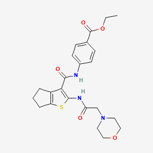 ethyl 4-[[2-[(2-morpholin-4-ylacetyl)amino]-5,6-dihydro-4H-cyclopenta[b]thiophene-3-carbonyl]amino]benzoate