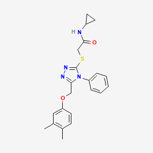 N-cyclopropyl-2-[[5-[(3,4-dimethylphenoxy)methyl]-4-phenyl-1,2,4-triazol-3-yl]sulfanyl]acetamide