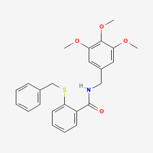 molecular formula C24H25NO4S B3662561 2-(benzylthio)-N-(3,4,5-trimethoxybenzyl)benzamide 