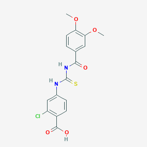 2-chloro-4-({[(3,4-dimethoxybenzoyl)amino]carbonothioyl}amino)benzoic acid