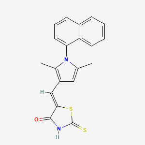 molecular formula C20H16N2OS2 B3662570 5-{[2,5-dimethyl-1-(1-naphthyl)-1H-pyrrol-3-yl]methylene}-2-thioxo-1,3-thiazolidin-4-one 