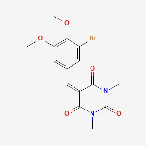 molecular formula C15H15BrN2O5 B3662593 5-(3-bromo-4,5-dimethoxybenzylidene)-1,3-dimethyl-2,4,6(1H,3H,5H)-pyrimidinetrione 