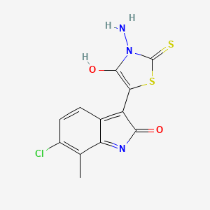 3-(3-amino-4-oxo-2-thioxo-1,3-thiazolidin-5-ylidene)-6-chloro-7-methyl-1,3-dihydro-2H-indol-2-one