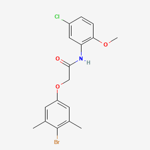 molecular formula C17H17BrClNO3 B3662642 2-(4-bromo-3,5-dimethylphenoxy)-N-(5-chloro-2-methoxyphenyl)acetamide 