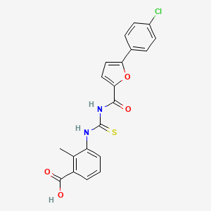 3-[[[[[5-(4-CHLOROPHENYL)-2-FURANYL ]CARBONYL ]AMINO]THIOXOMETHYL ]AMINO]-2-METHYL-BENZOIC ACID