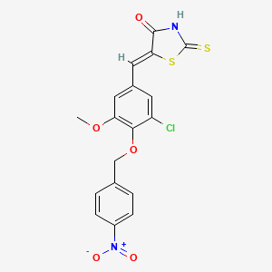 5-{3-chloro-5-methoxy-4-[(4-nitrobenzyl)oxy]benzylidene}-2-thioxo-1,3-thiazolidin-4-one