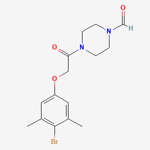 molecular formula C15H19BrN2O3 B3662736 4-[(4-bromo-3,5-dimethylphenoxy)acetyl]-1-piperazinecarbaldehyde 