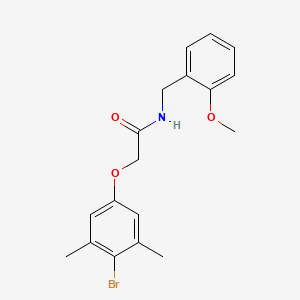 molecular formula C18H20BrNO3 B3662760 2-(4-bromo-3,5-dimethylphenoxy)-N-(2-methoxybenzyl)acetamide 