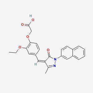 (2-ethoxy-4-{[3-methyl-1-(2-naphthyl)-5-oxo-1,5-dihydro-4H-pyrazol-4-ylidene]methyl}phenoxy)acetic acid