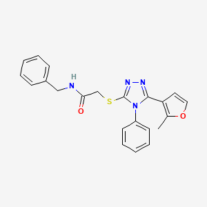 molecular formula C22H20N4O2S B3662800 N-benzyl-2-{[5-(2-methyl-3-furyl)-4-phenyl-4H-1,2,4-triazol-3-yl]thio}acetamide 