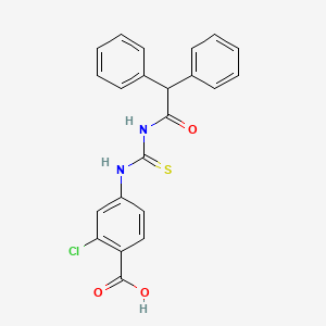 molecular formula C22H17ClN2O3S B3662816 2-chloro-4-({[(diphenylacetyl)amino]carbonothioyl}amino)benzoic acid 