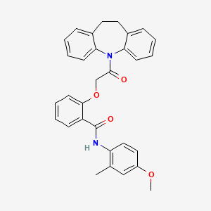 molecular formula C31H28N2O4 B3662835 2-[2-(10,11-dihydro-5H-dibenzo[b,f]azepin-5-yl)-2-oxoethoxy]-N-(4-methoxy-2-methylphenyl)benzamide 