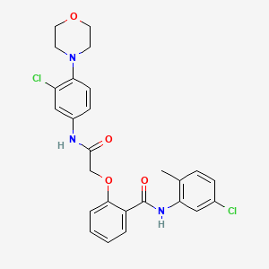 molecular formula C26H25Cl2N3O4 B3662841 N-(5-chloro-2-methylphenyl)-2-[2-(3-chloro-4-morpholin-4-ylanilino)-2-oxoethoxy]benzamide 