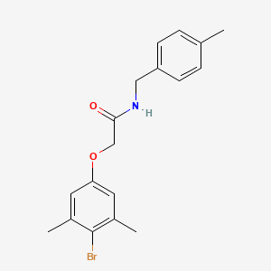 molecular formula C18H20BrNO2 B3662893 2-(4-bromo-3,5-dimethylphenoxy)-N-(4-methylbenzyl)acetamide 