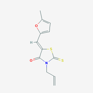 molecular formula C12H11NO2S2 B3662914 (5Z)-5-[(5-methylfuran-2-yl)methylidene]-3-(prop-2-en-1-yl)-2-thioxo-1,3-thiazolidin-4-one 