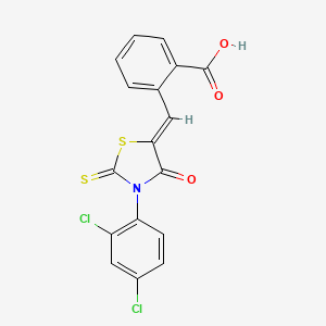 2-{[3-(2,4-dichlorophenyl)-4-oxo-2-thioxo-1,3-thiazolidin-5-ylidene]methyl}benzoic acid