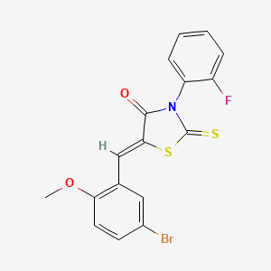 5-(5-bromo-2-methoxybenzylidene)-3-(2-fluorophenyl)-2-thioxo-1,3-thiazolidin-4-one