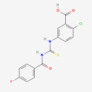 2-chloro-5-({[(4-fluorobenzoyl)amino]carbonothioyl}amino)benzoic acid